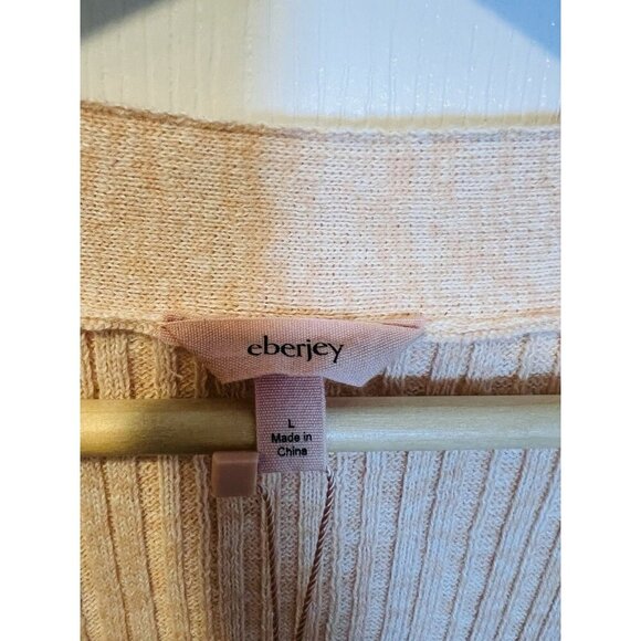Eberjey Women’s Infinite Sweater Rib Cardigan Size Large Peach Lounge Comfort - Picture 6 of 10